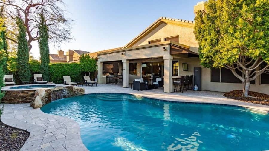 Winedown backyard with pool