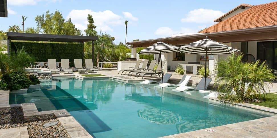 scottsdale vacation rental for large groups - pool at a luxury vacation rental
